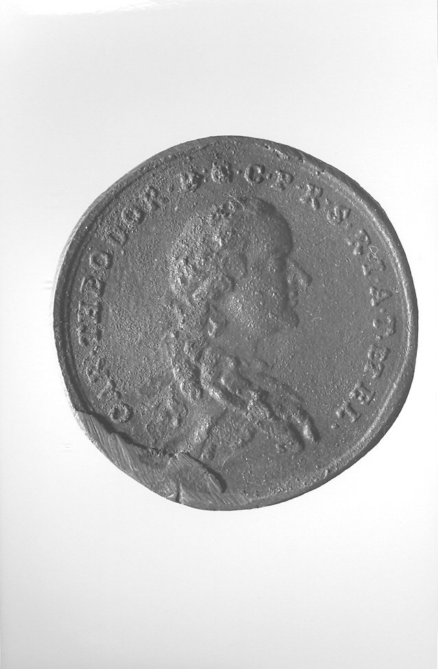 testa d'uomo di profilo (medaglia, opera isolata) - bottega tedesca (sec. XVIII)