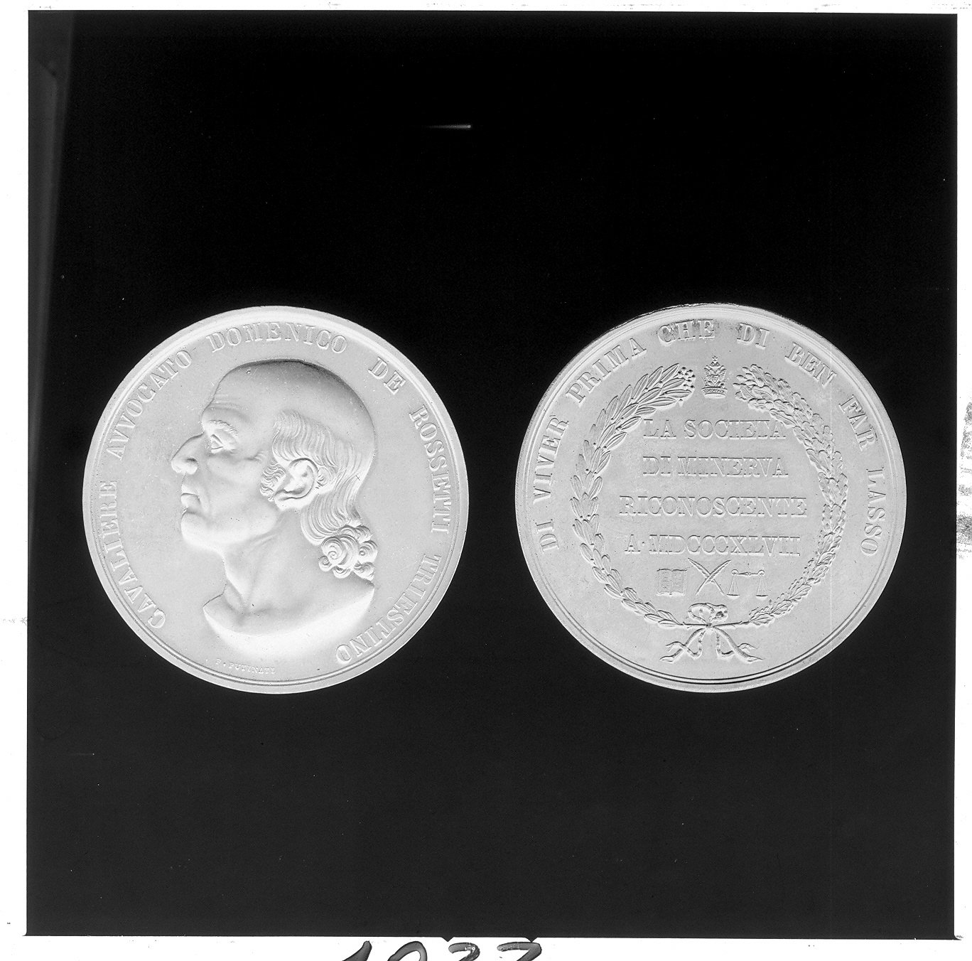testa d'uomo di profilo (medaglia, opera isolata) - bottega veneta (sec. XIX)