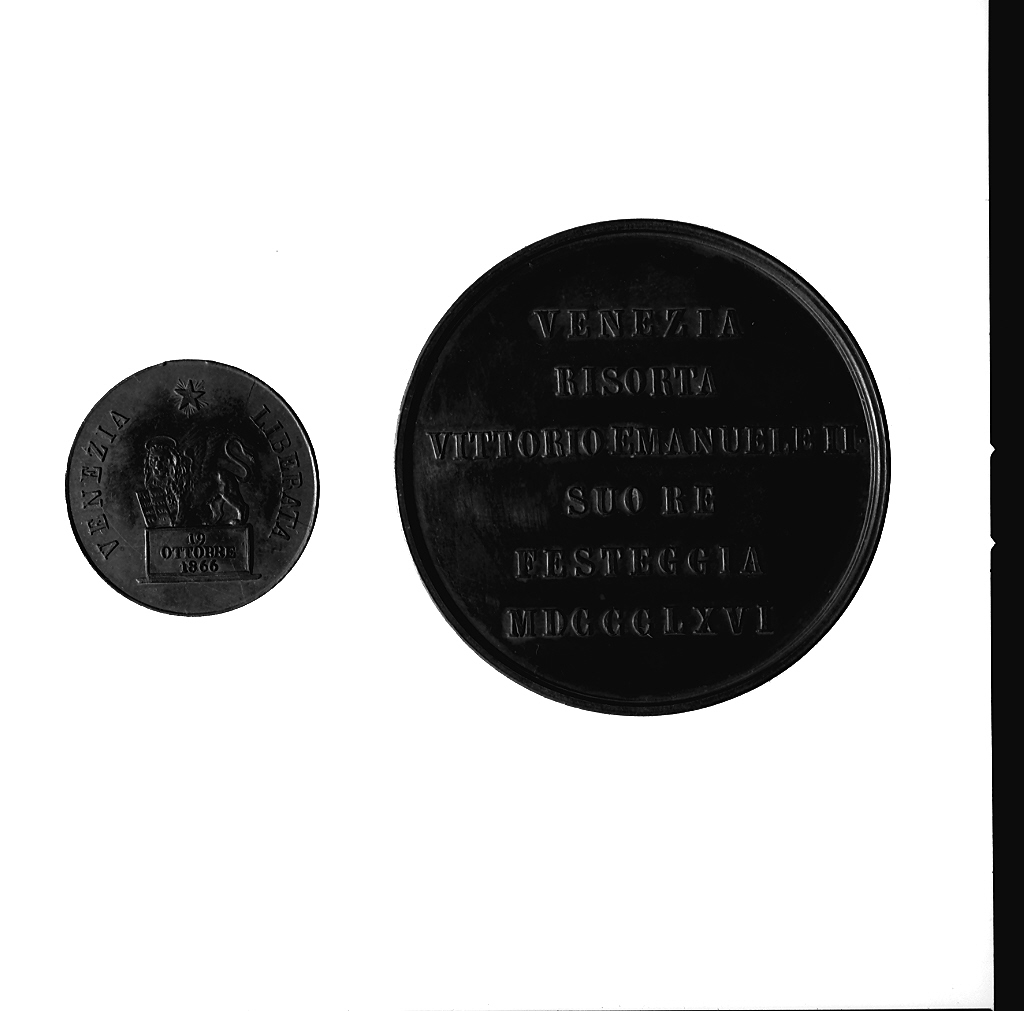 leone (medaglia, elemento d'insieme) - ambito veneziano (sec. XIX)