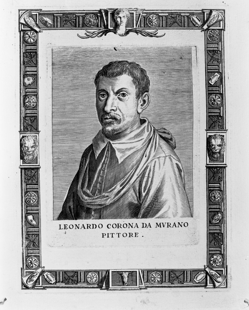 Leonardo Corona da Murano Pittore, ritratto d'uomo (stampa, stampa composita) di Piccini Giacomo (attribuito) (metà sec. XVII)