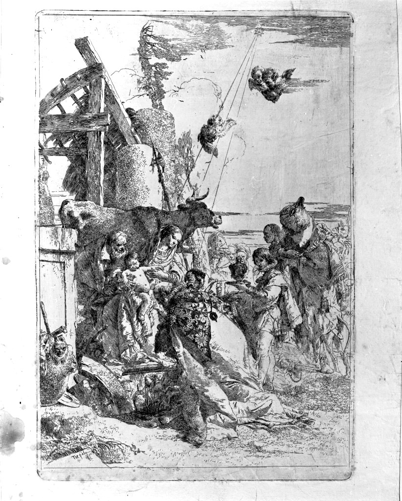 adorazione dei Re Magi (stampa, stampa composita) di Tiepolo Giovanni Battista (metà sec. XVIII)