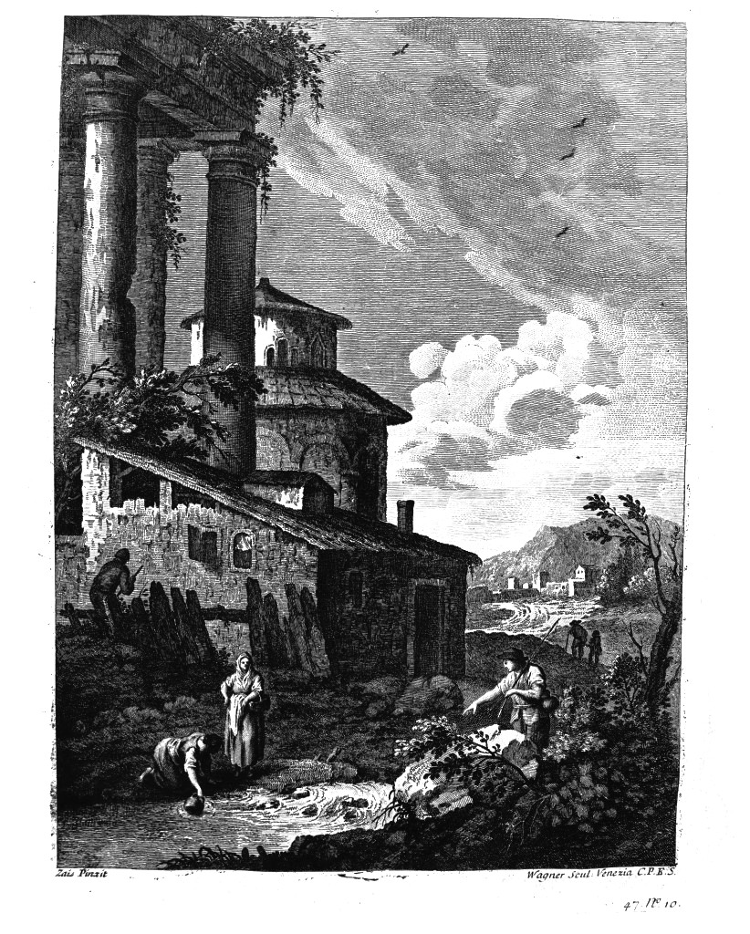 paesaggio con rovine (stampa, serie) di Wagner Joseph, Zais Giuseppe (seconda metà sec. XVIII)