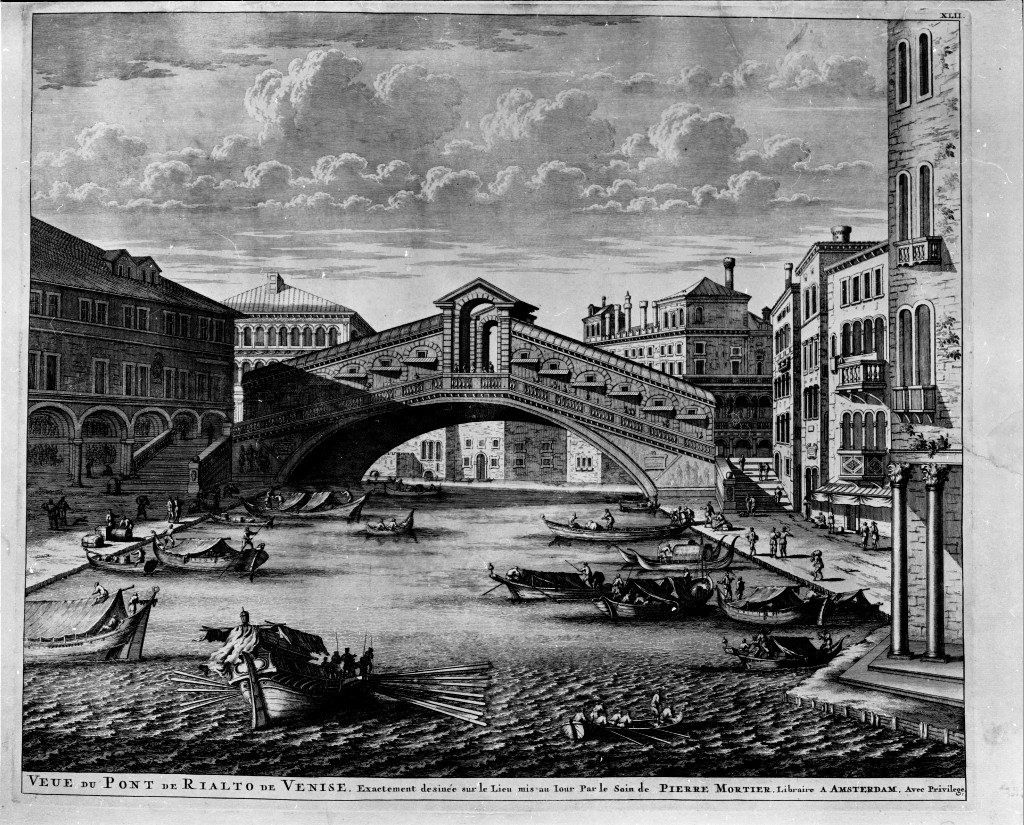 veduta del Ponte di Rialto (stampa) di Blaeu Willem Janszoon (sec. XVIII)