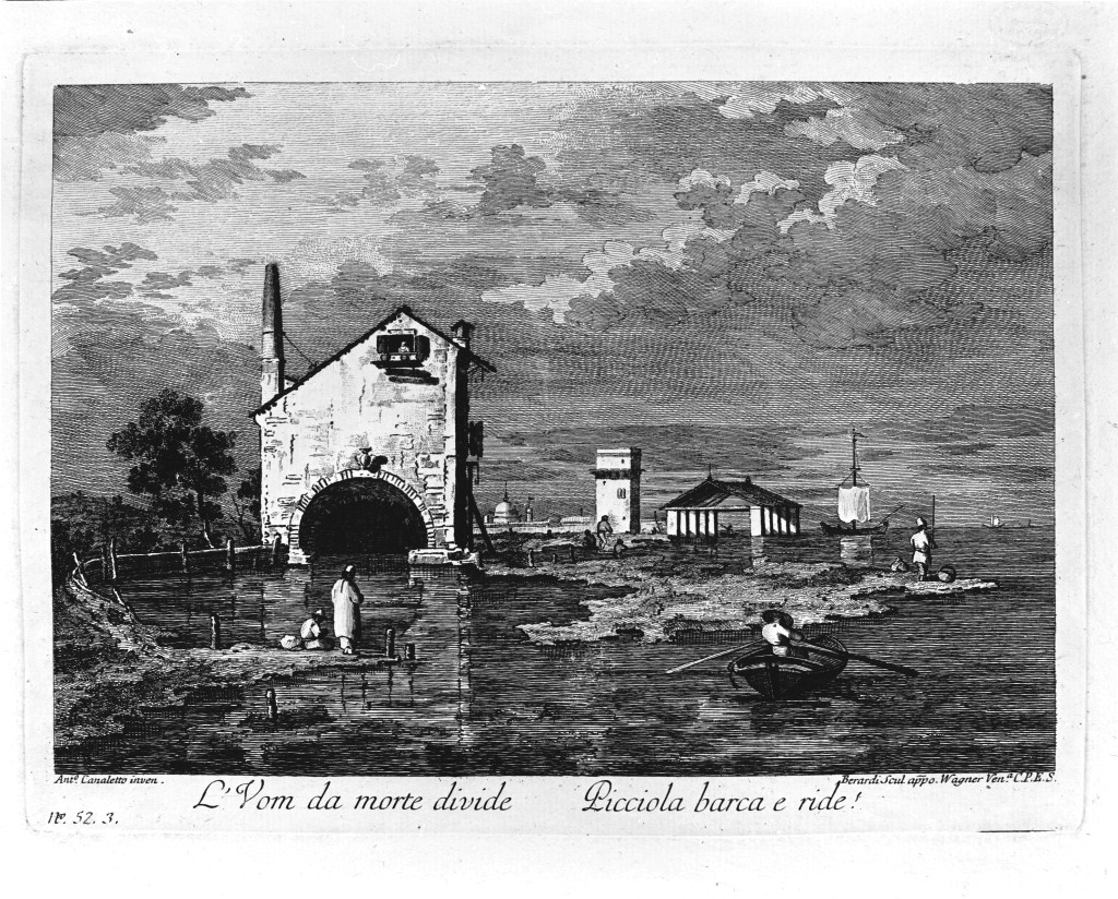 paesaggio lagunare (stampa) di Berardi Fabio, Canal Antonio detto Canaletto (terzo quarto sec. XVIII)