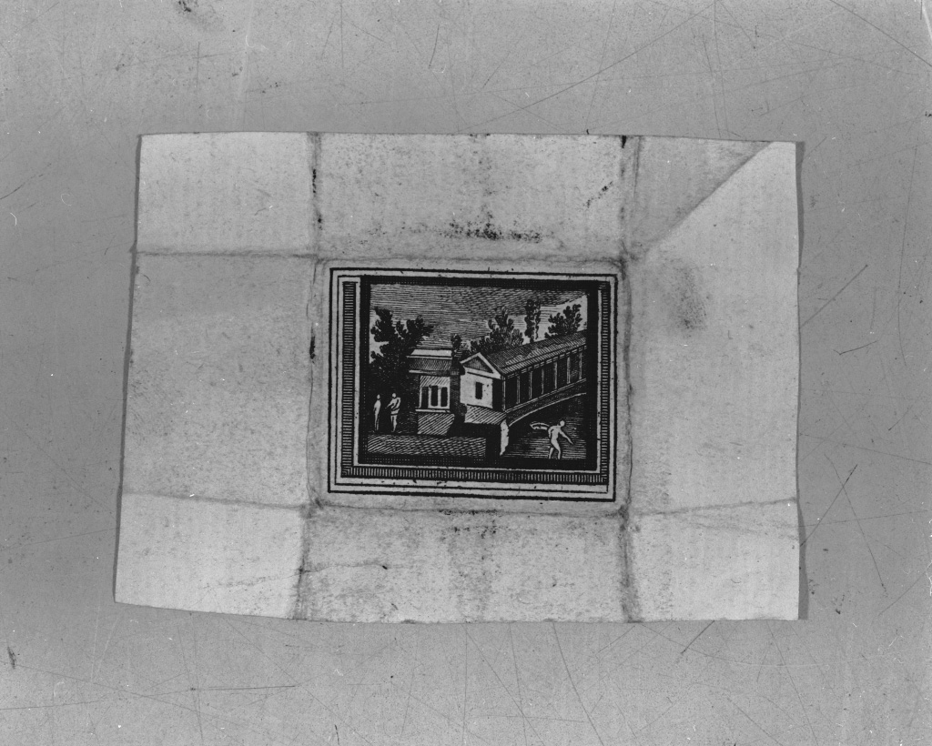 paesaggio con architetture (stampa, elemento d'insieme) - ambito veneziano (sec. XVIII)