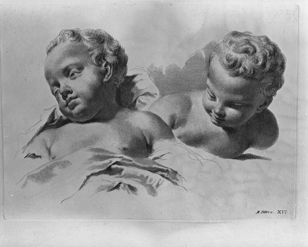 teste di bambino (stampa) di Pitteri Marco Alvise, Piazzetta Giovanni Battista (sec. XVIII)