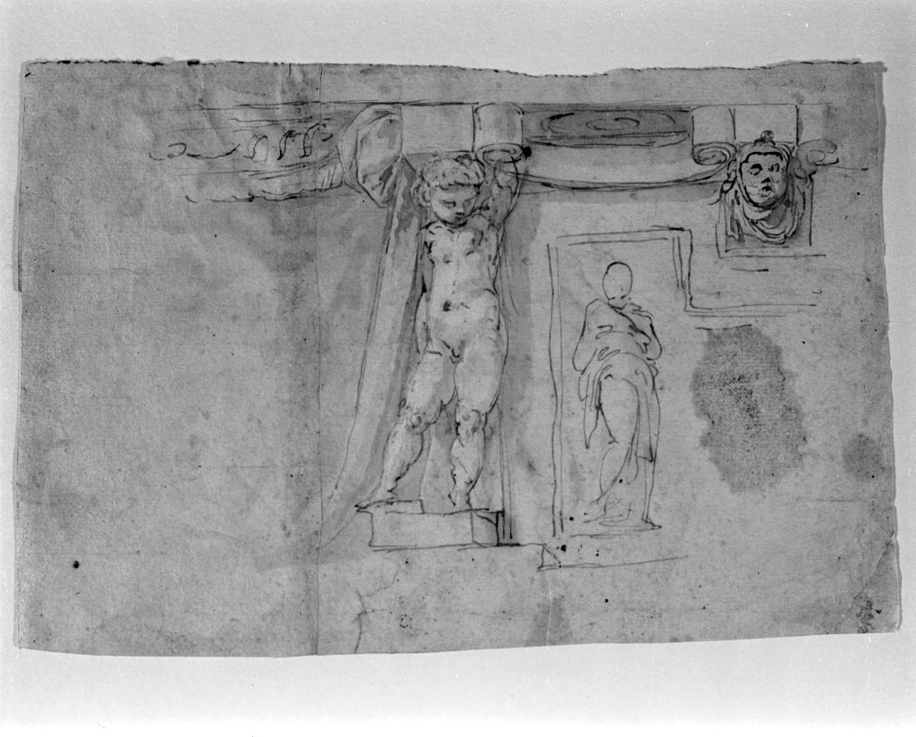 fregio (disegno, elemento d'insieme) di Zanguidi Jacopo detto Bertoja (sec. XVI)