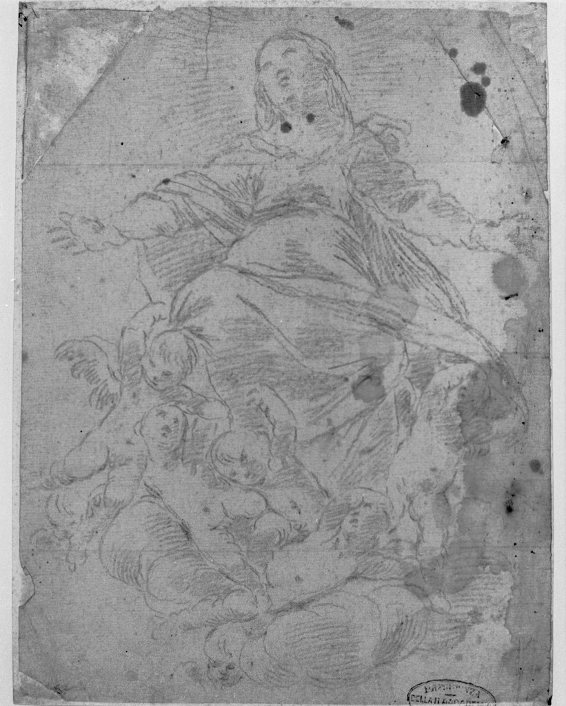 assunzione della Madonna (disegno, opera isolata) - ambito emiliano (sec. XVII)