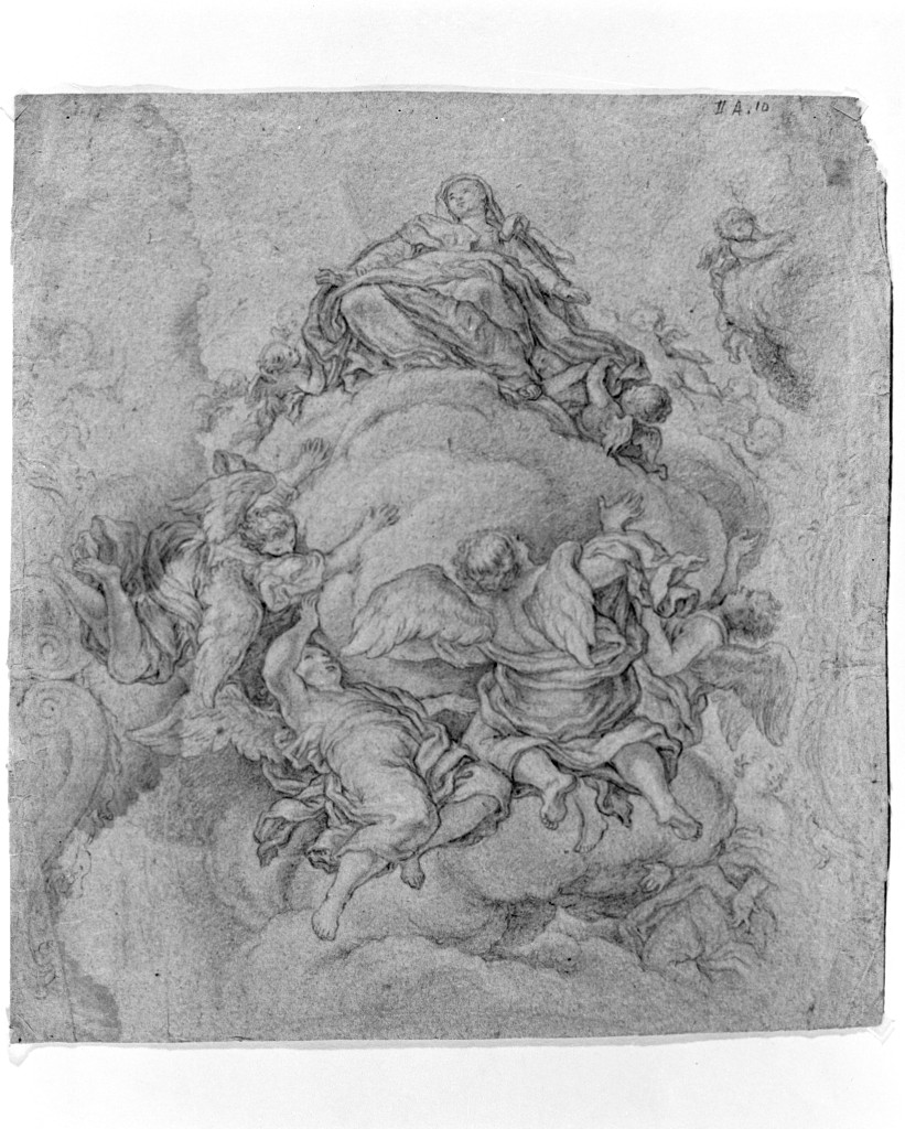 assunzione della Madonna (disegno, opera isolata) - ambito romano (seconda metà sec. XVII)