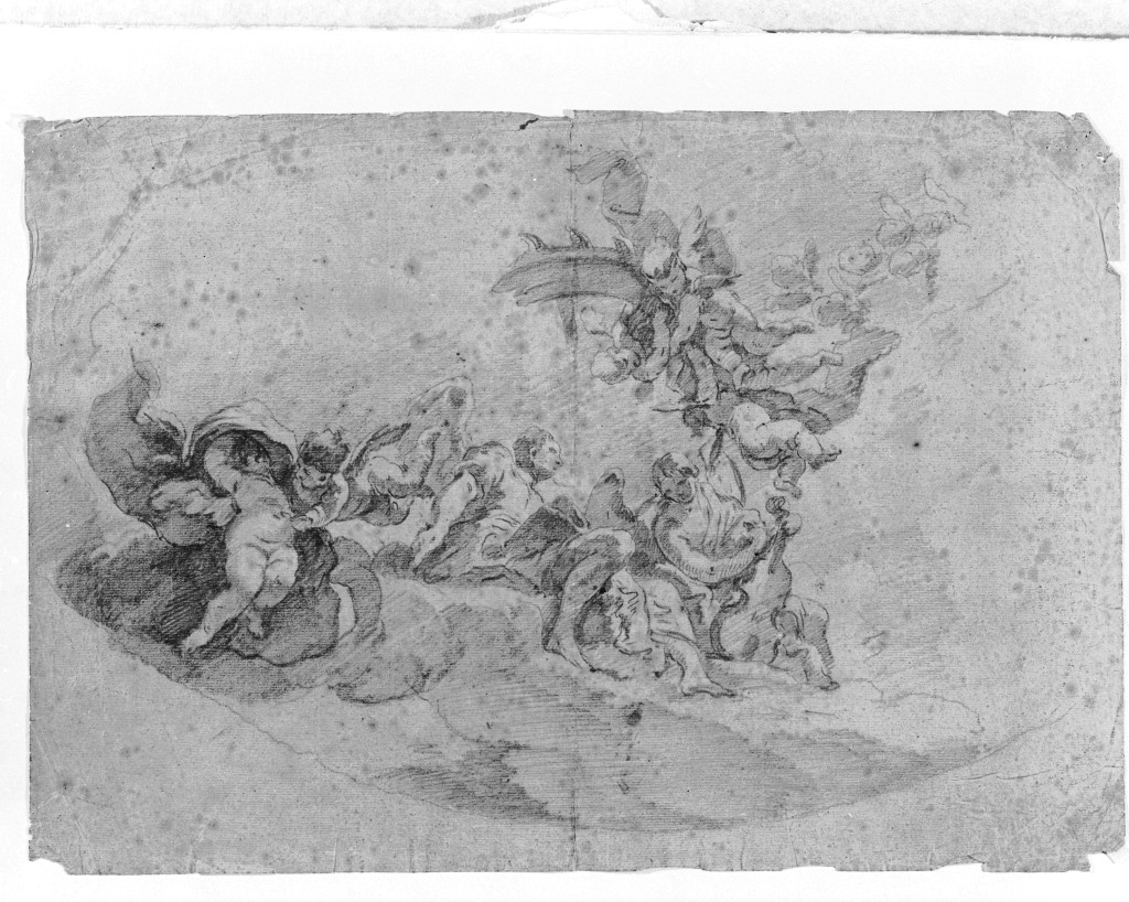 gloria di angeli (disegno, opera isolata) di Pittoni Giovanni Battista (scuola) (sec. XVIII)
