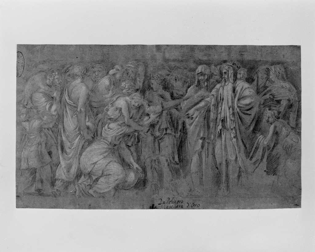 episodio della storia di Niobe (disegno, opera isolata) - ambito romano (fine/inizio secc. XVI/ XVII)