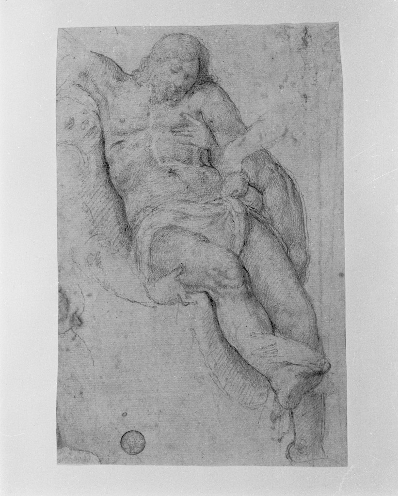 Cristo morto (disegno, opera isolata) - ambito romano (seconda metà sec. XVI)