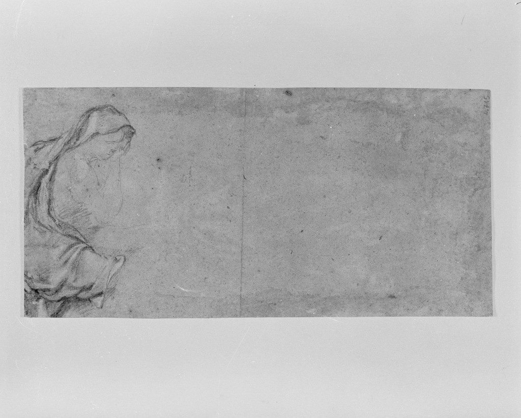 busto femminile velato (disegno, insieme) di Canini Giovanni Angelo (attribuito) (metà sec. XVII)