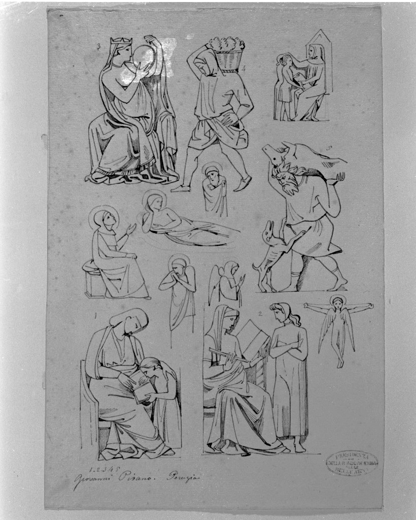 studio di figure (disegno, opera isolata) di De Superville Pierre Davide Humbert (sec. XVIII)