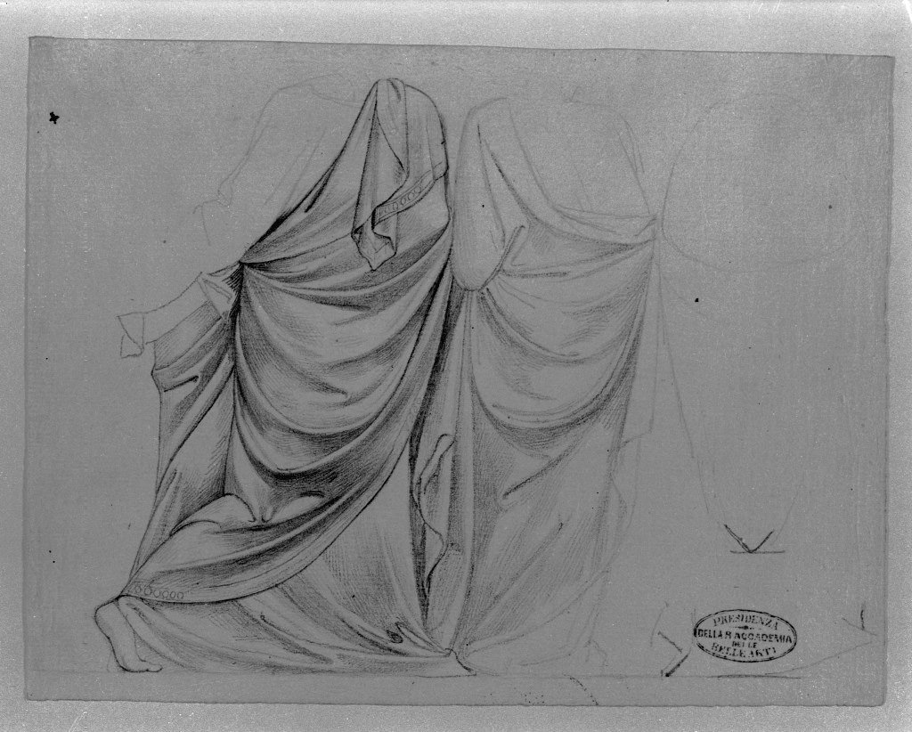figura femminile panneggiata (disegno, opera isolata) di De Superville Pierre Davide Humbert (sec. XVIII)