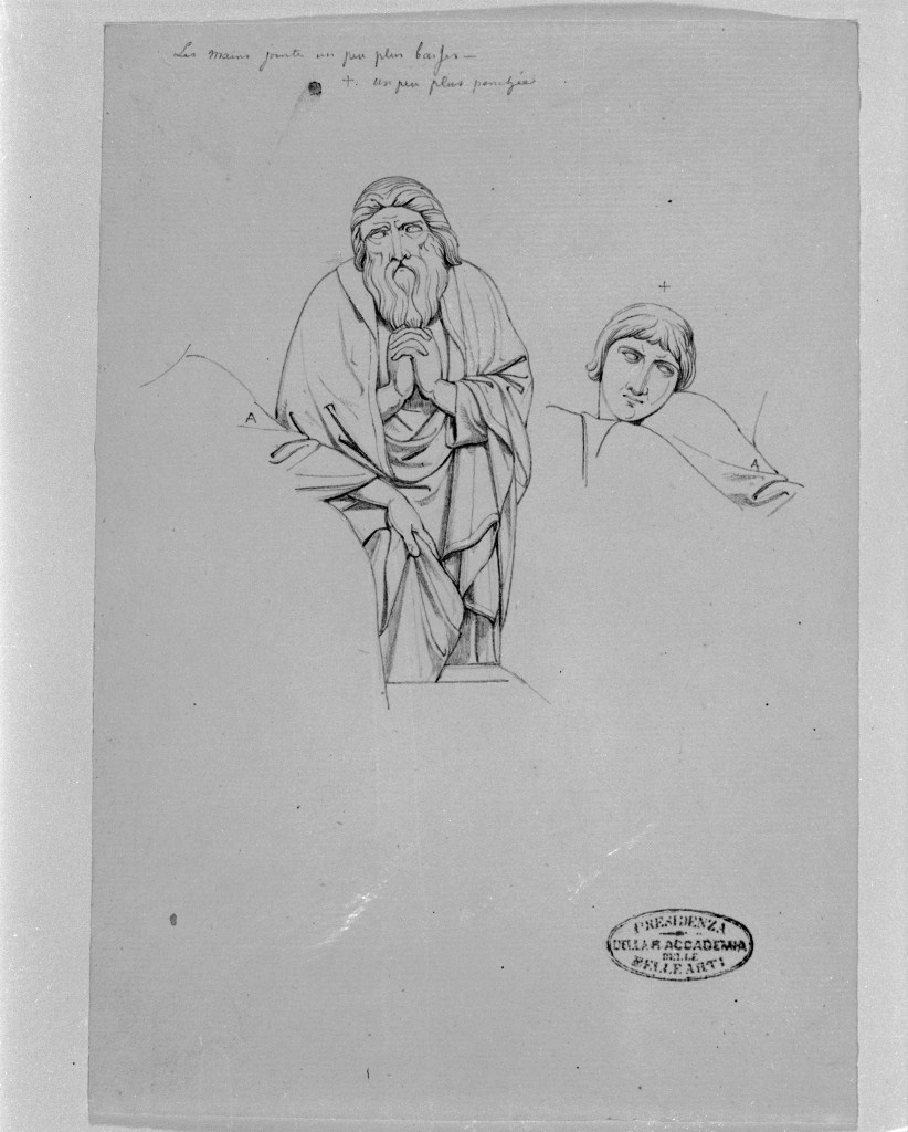 figura maschile che prega (disegno, opera isolata) di De Superville Pierre Davide Humbert (sec. XVIII)