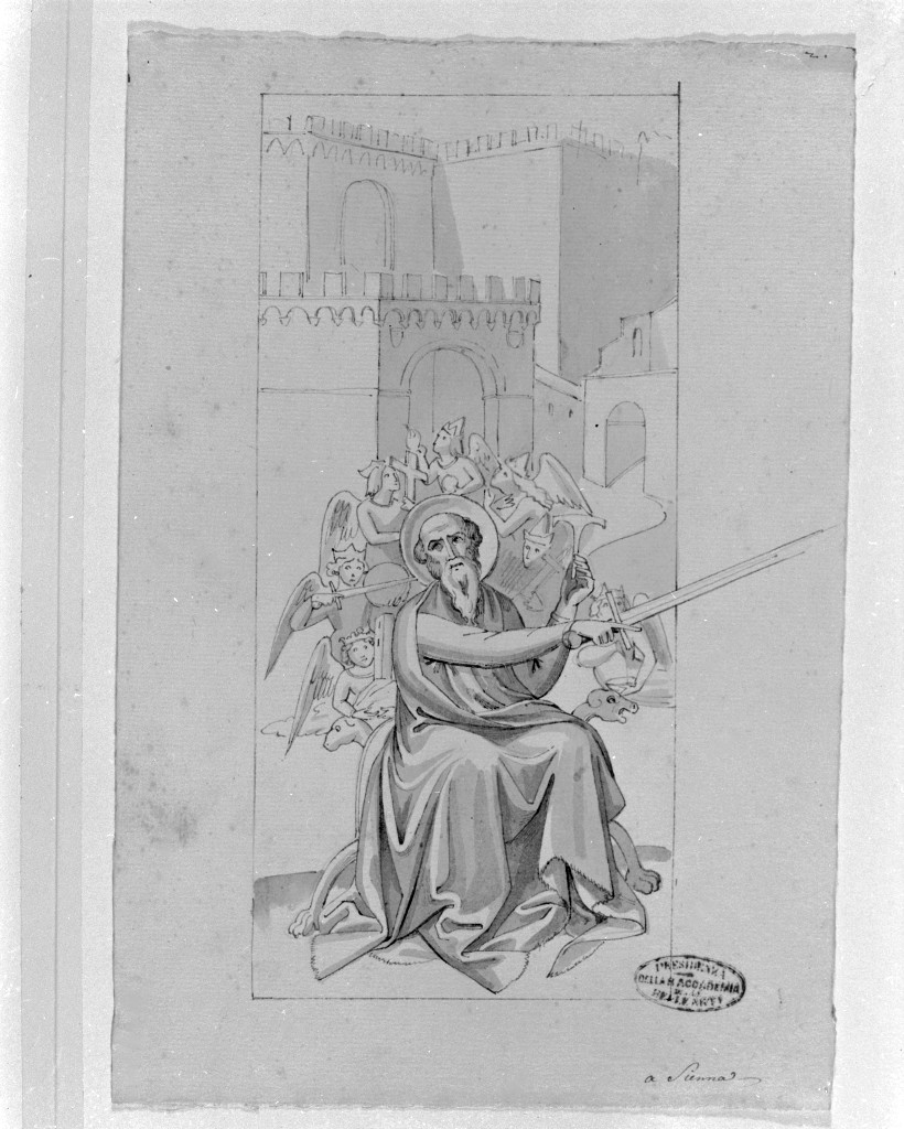 Santo (disegno, opera isolata) di De Superville Pierre Davide Humbert (sec. XVIII)