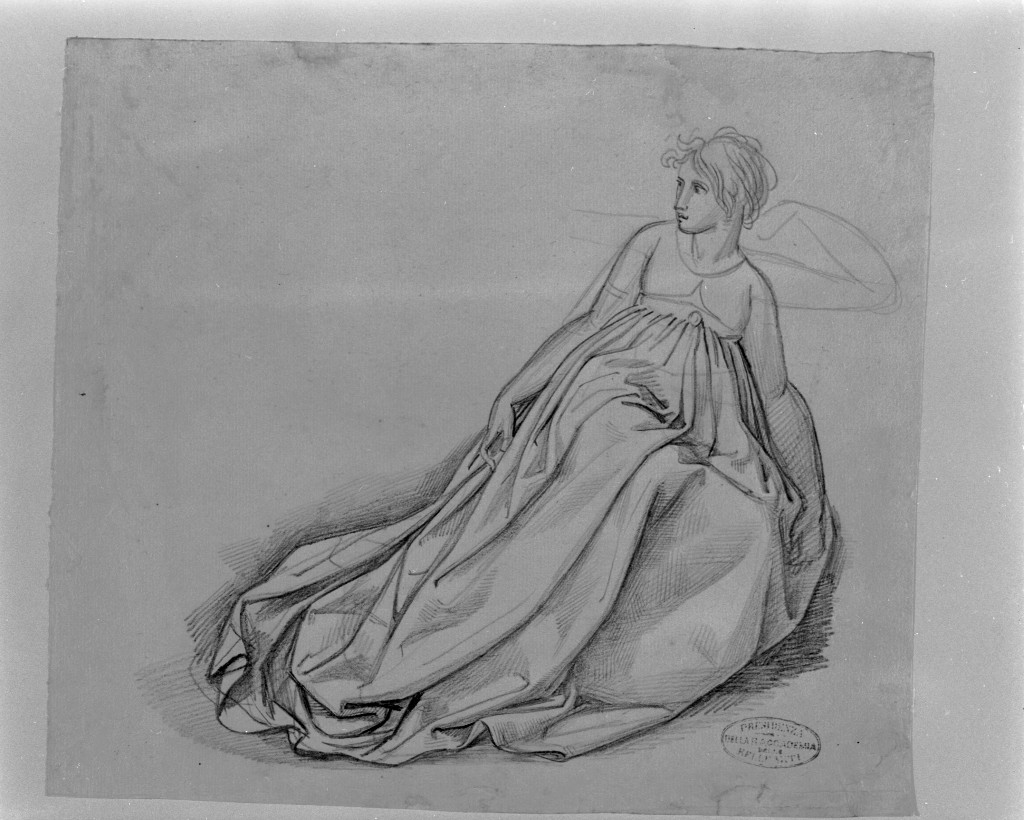 figura femminile seduta (disegno, opera isolata) di De Superville Pierre Davide Humbert (sec. XVIII)