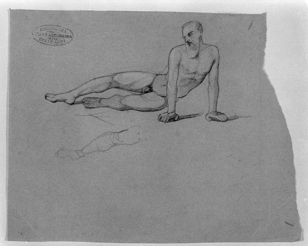 figura maschile distesa (disegno, opera isolata) di De Superville Pierre Davide Humbert (secc. XVIII/ XIX)