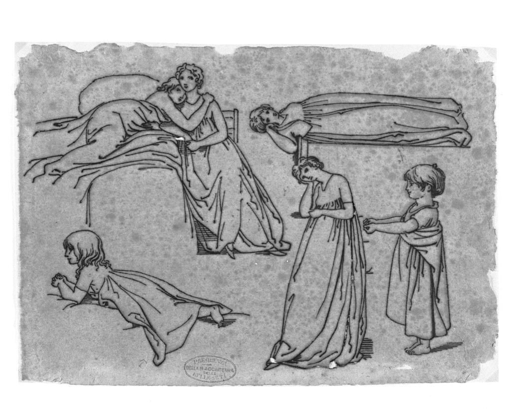 figure femminili (disegno) di De Superville Pierre Davide Humbert (secc. XVIII/ XIX)