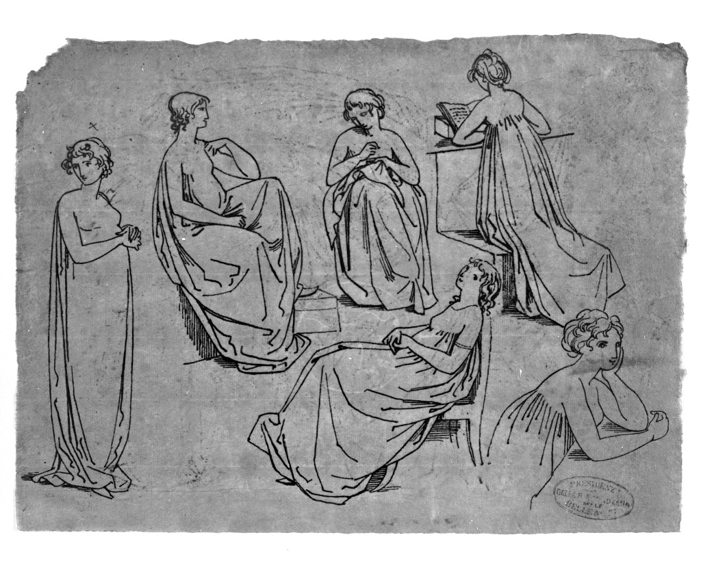 figure femminili (disegno, opera isolata) di De Superville Pierre Davide Humbert (secc. XVIII/ XIX)