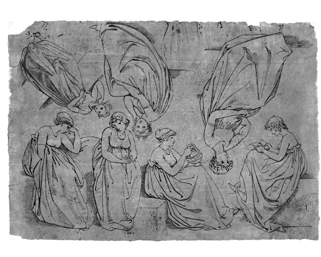 figure femminili (disegno, opera isolata) di De Superville Pierre Davide Humbert (secc. XVIII/ XIX)