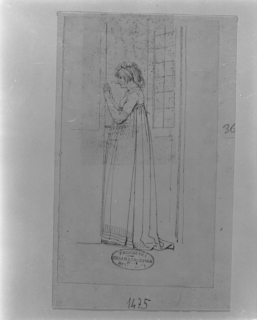 figura femminile (disegno, opera isolata) di De Superville Pierre Davide Humbert (secc. XVIII/ XIX)