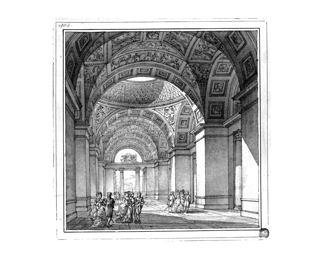 architettura (disegno, opera isolata) di Quarenghi Giacomo (attribuito) (sec. XVIII)