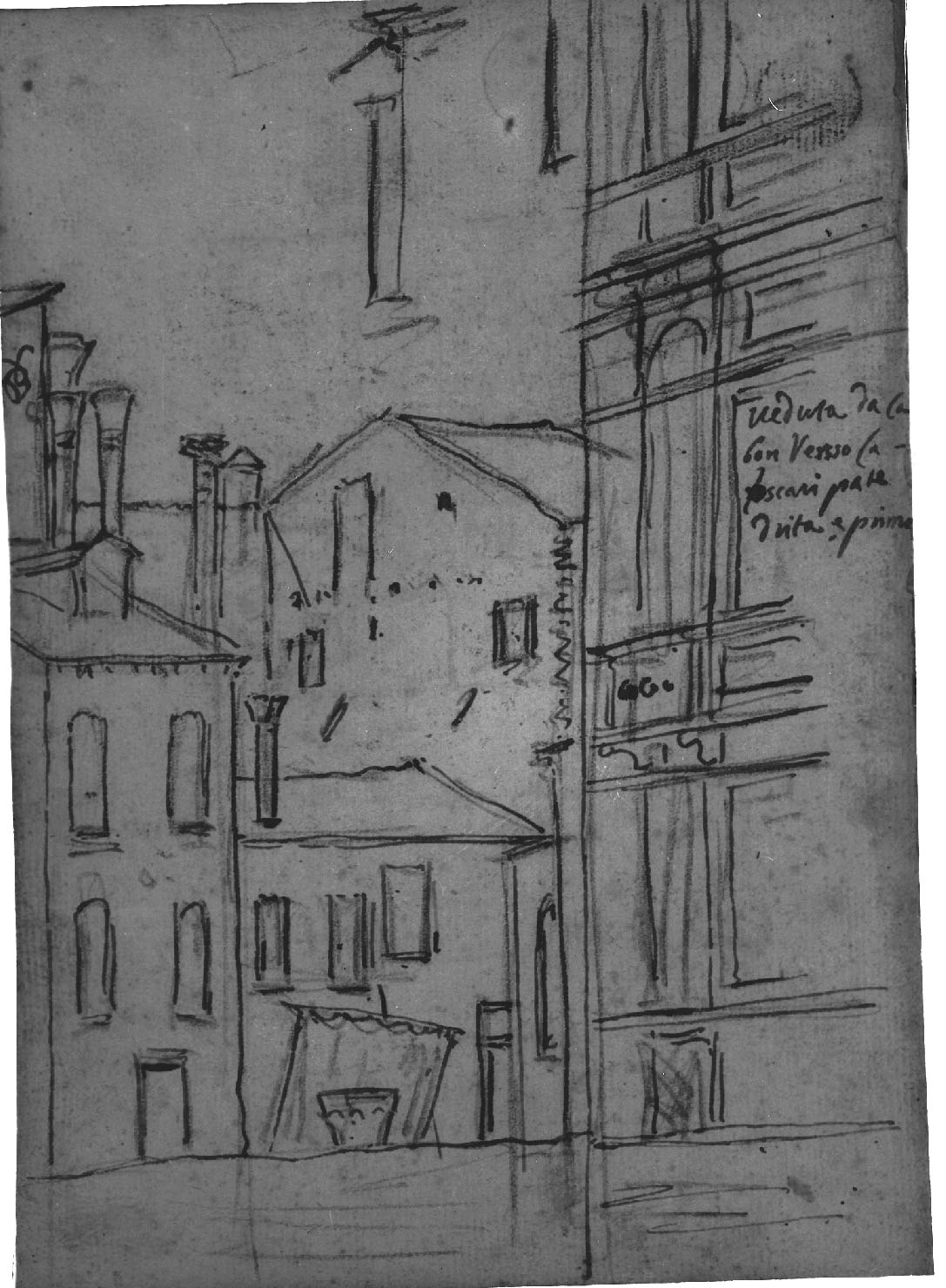 veduta di città (disegno, elemento d'insieme) di Canal Antonio detto Canaletto (secc. XVII/ XVIII)