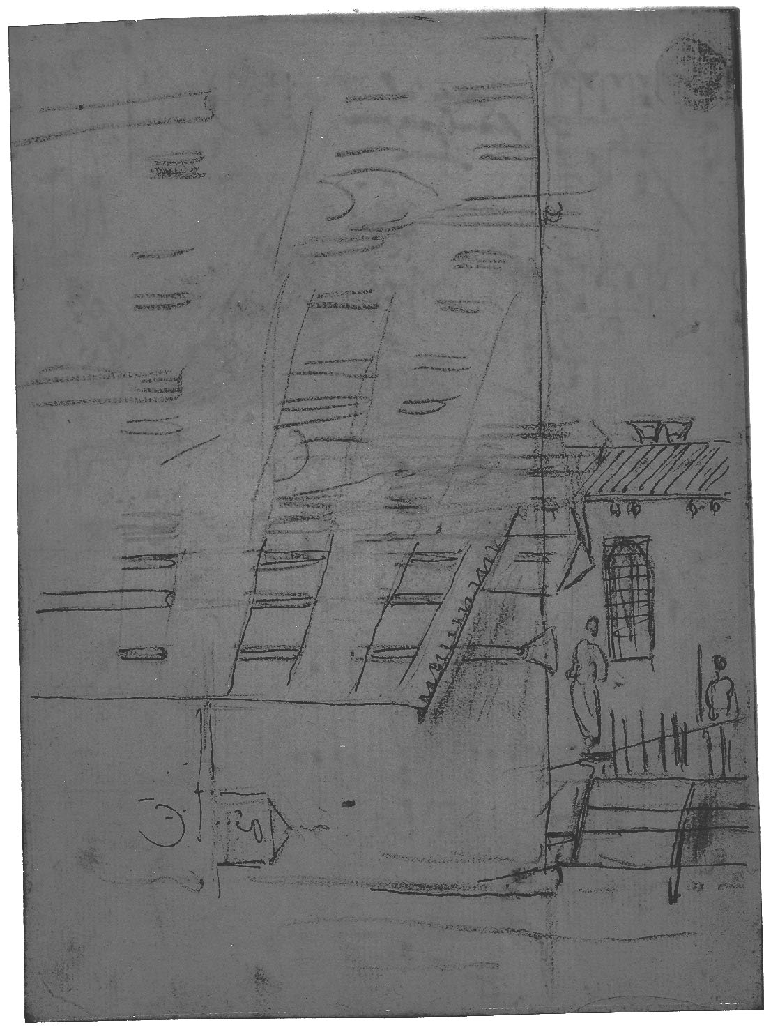 paesaggio con architetture (disegno, elemento d'insieme) di Canal Antonio detto Canaletto (secc. XVII/ XVIII)