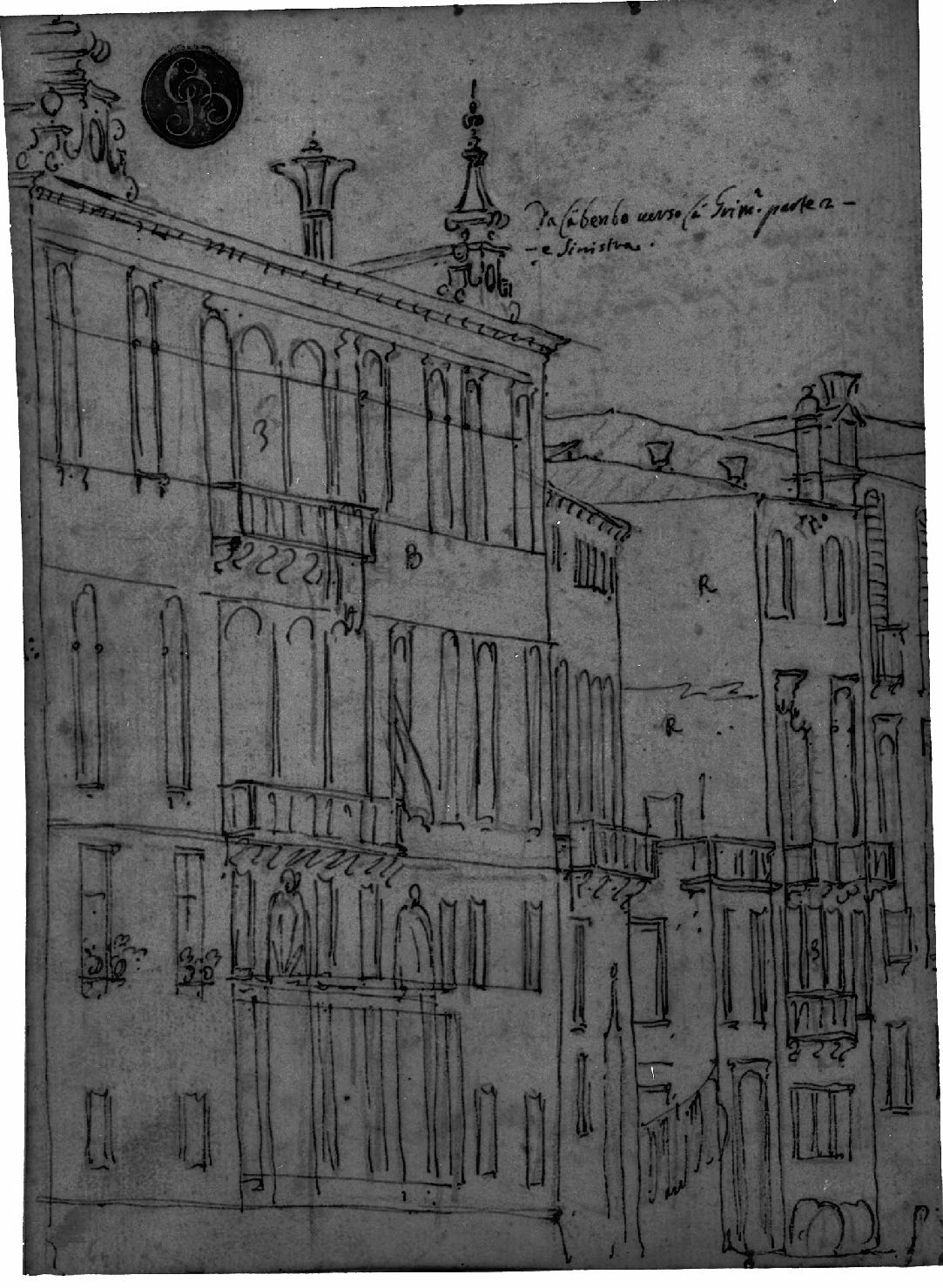 veduta di città (disegno, elemento d'insieme) di Canal Antonio detto Canaletto (secc. XVII/ XVIII)