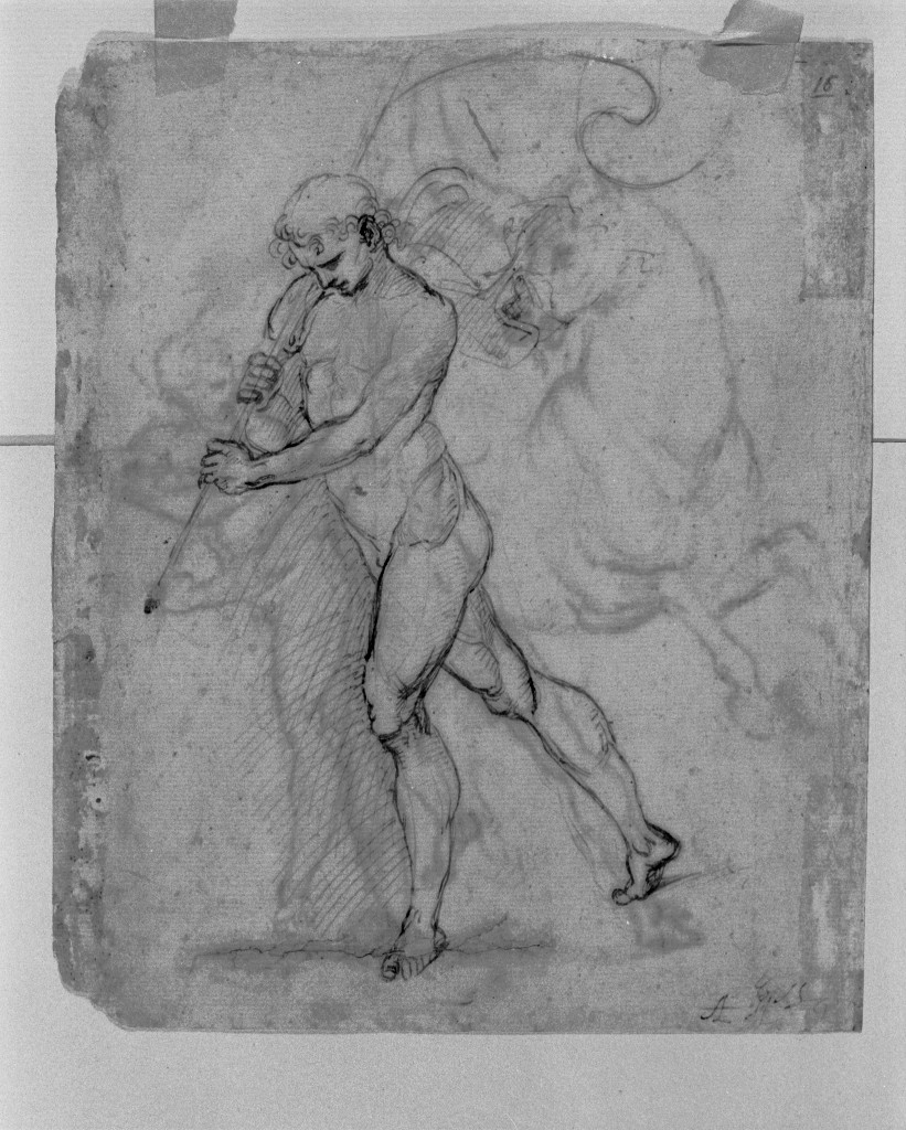 guerriero (disegno, elemento d'insieme) di Sanzio Raffaello detto Raffaello (sec. XVI)