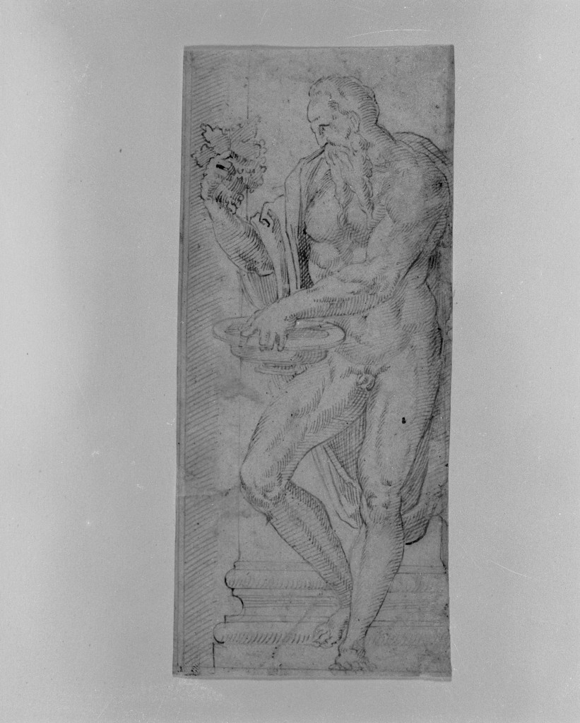 figura allegorica femminile (disegno, opera isolata) - ambito fiorentino (sec. XVI)
