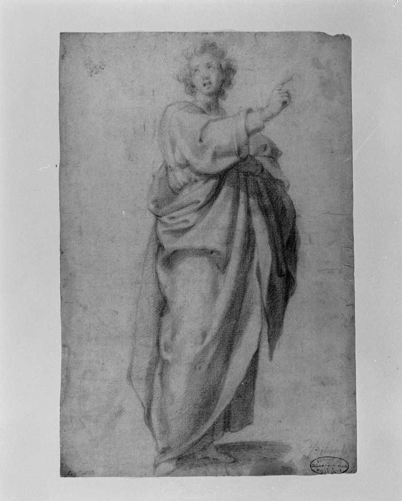 figura maschile (disegno, opera isolata) - ambito fiorentino (prima metà sec. XVII)
