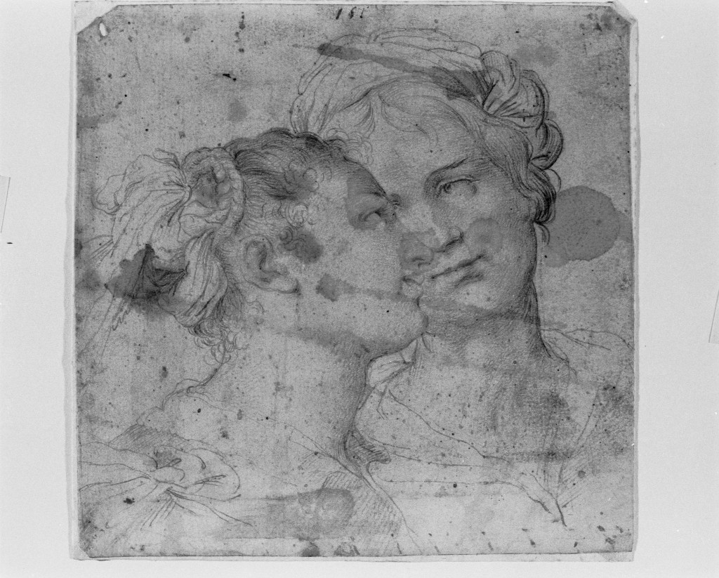 Due teste femminili, figura femminile (disegno, opera isolata) di Procaccini Camillo (secc. XVI/ XVII)