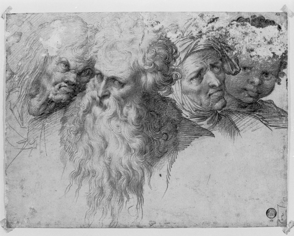 Quattro teste, figure femminili (disegno, opera isolata) di Procaccini Camillo (secc. XVI/ XVII)