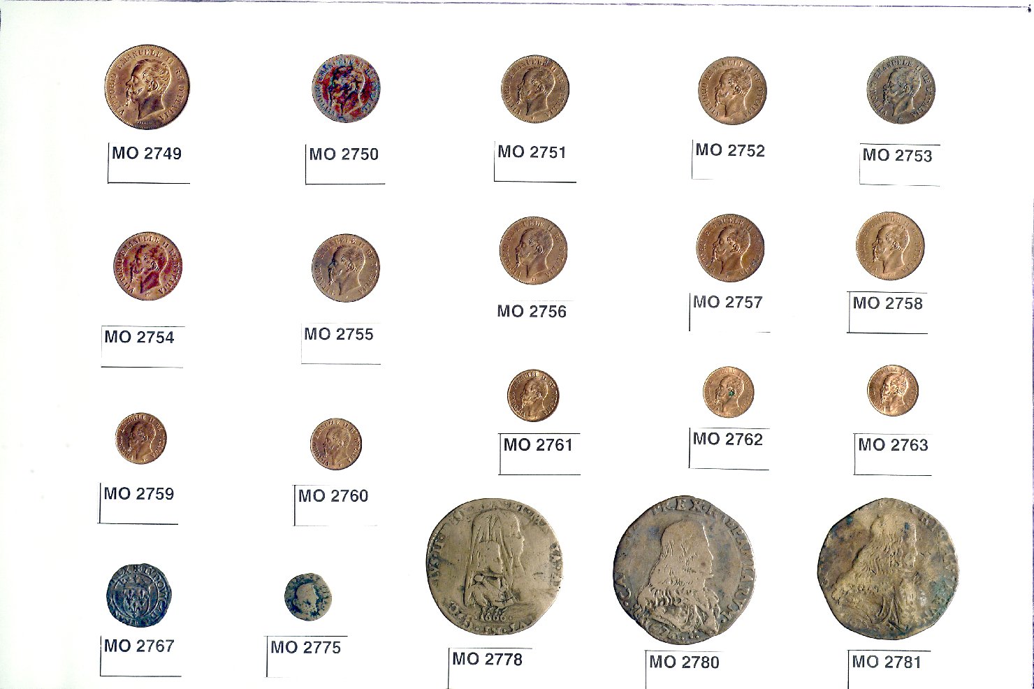 moneta - 2 centesimi di lira - ambito milanese (sec. XIX)