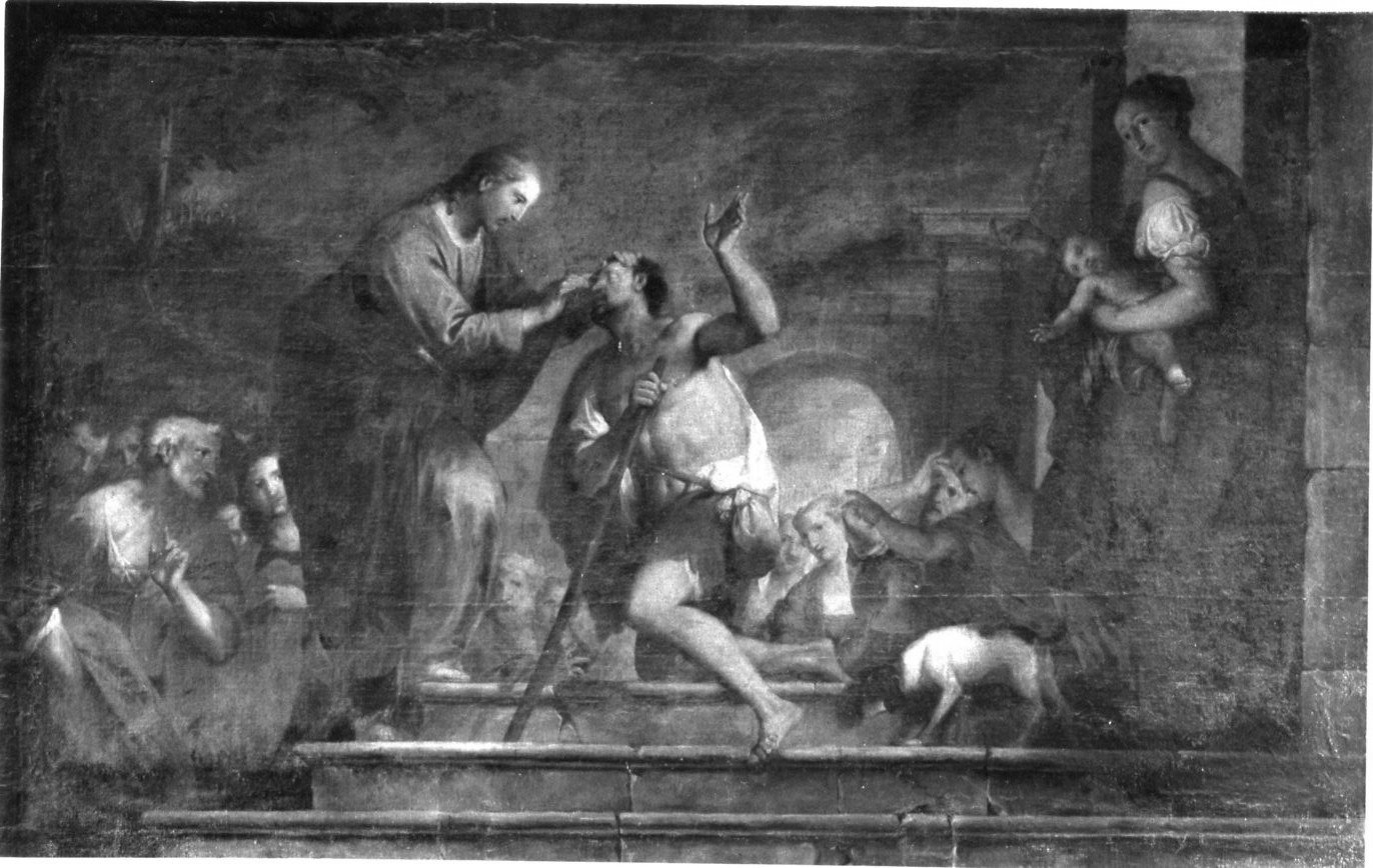 Cristo ridona la vista al cieco nato, Cristo ridona la vista al cieco nato (dipinto, opera isolata) di Lazzarini Gregorio (primo quarto sec. XVIII)
