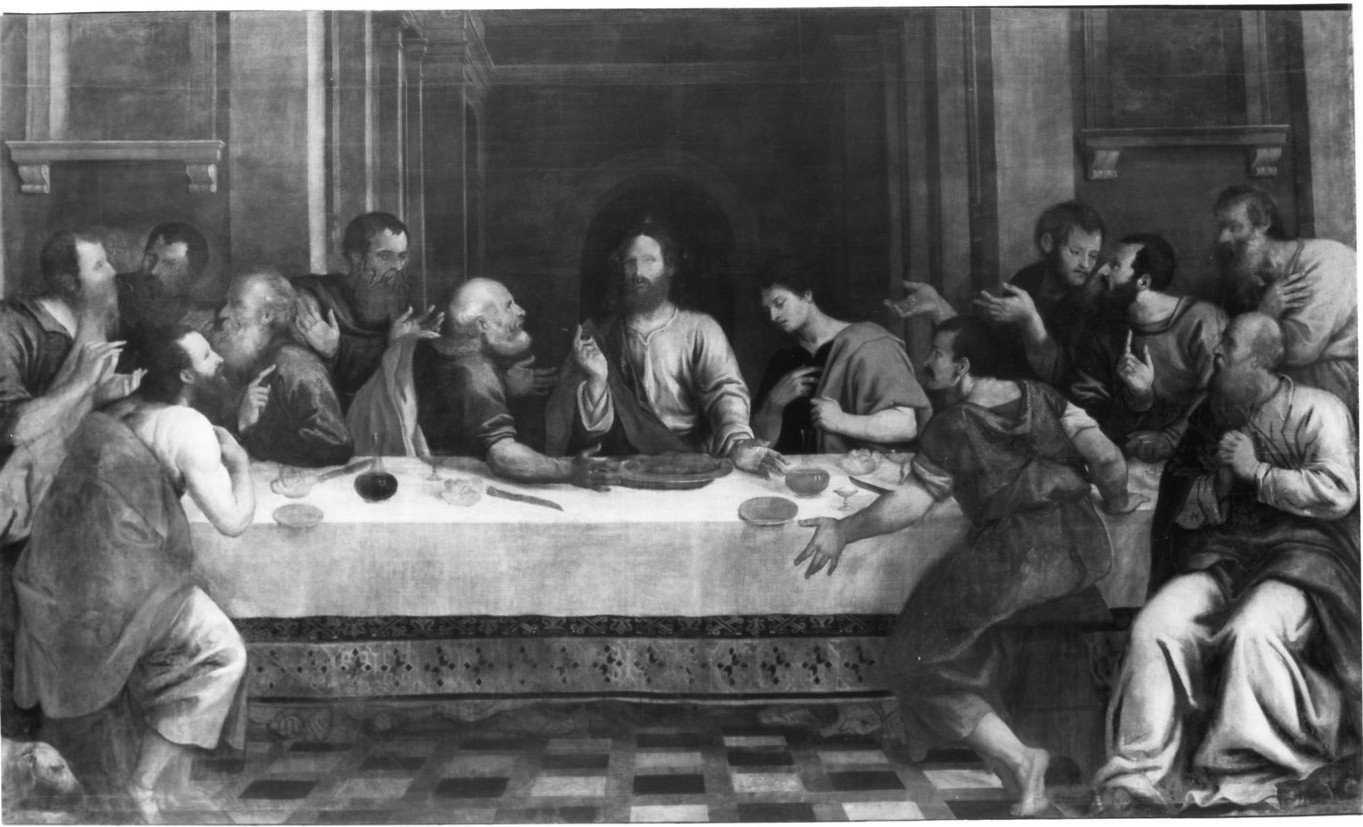 ultima cena, ultima cena (dipinto, opera isolata) di Vecellio Marco (secc. XVI/ XVII)
