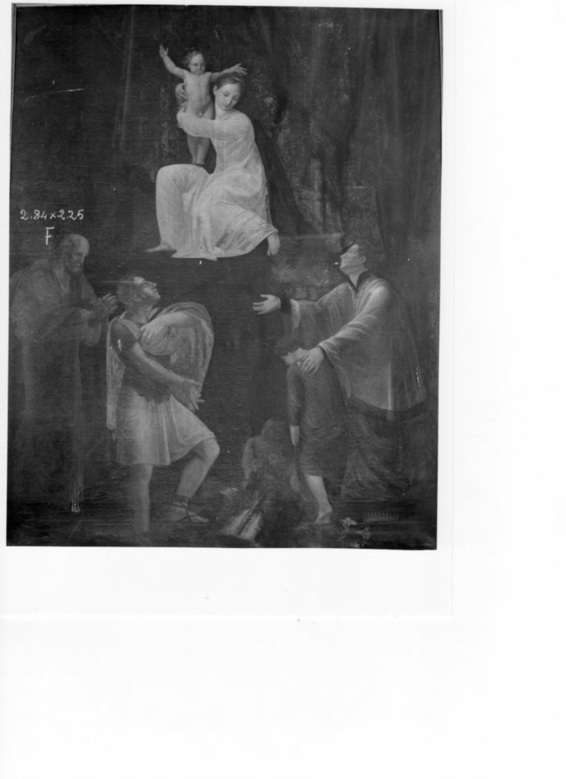 Madonna con Bambino, San Giuseppe, San Luigi Gonzaga e un Santo guerriero, Madonna con Bambino e Santi (dipinto, opera isolata) - ambito veneto (sec. XIX)