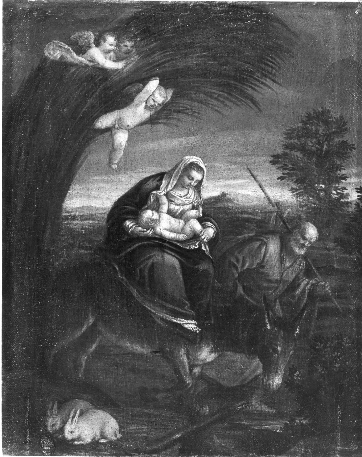 fuga in Egitto (dipinto, opera isolata) di Da Ponte Jacopo detto Jacopo Bassano (bottega) (sec. XVI)