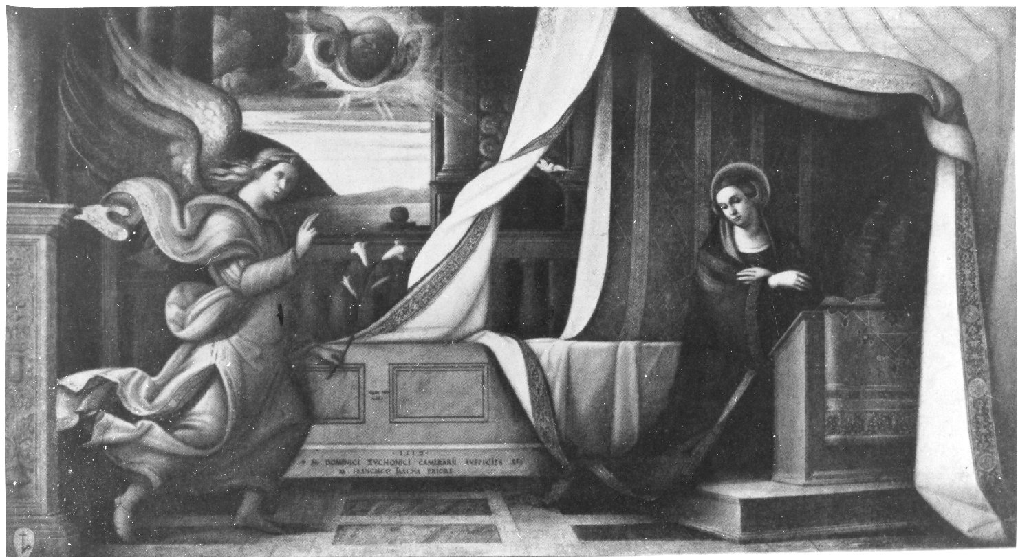 Annunciazione (dipinto) di Martino d'Udine detto Pellegrino da San Daniele (sec. XVI)