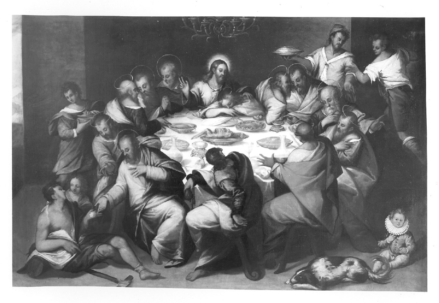 ultima cena (dipinto, opera isolata) - ambito veneziano (seconda metà sec. XVI)