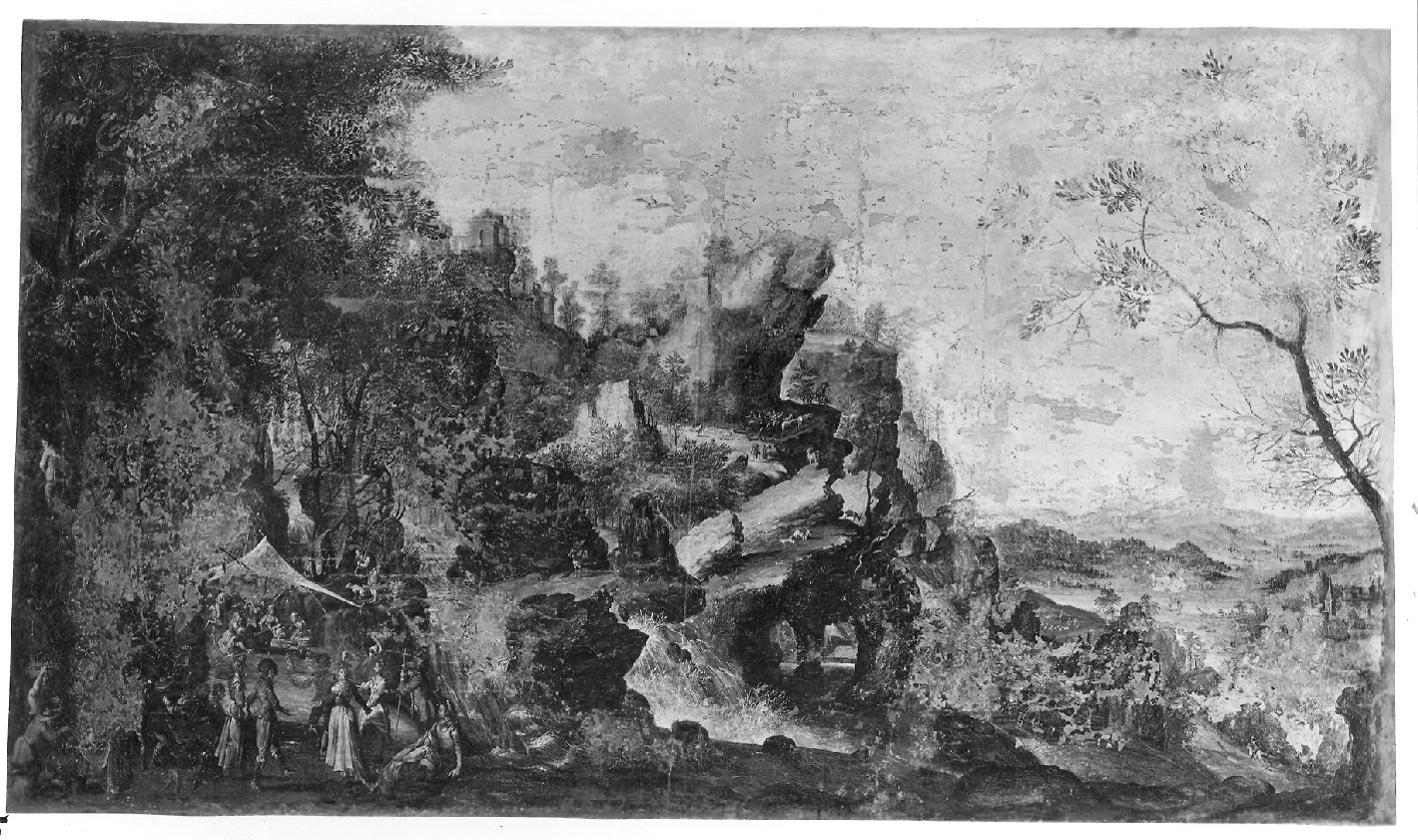 Paesaggio con figure (dipinto, opera isolata) - ambito olandese (inizio sec. XVII)