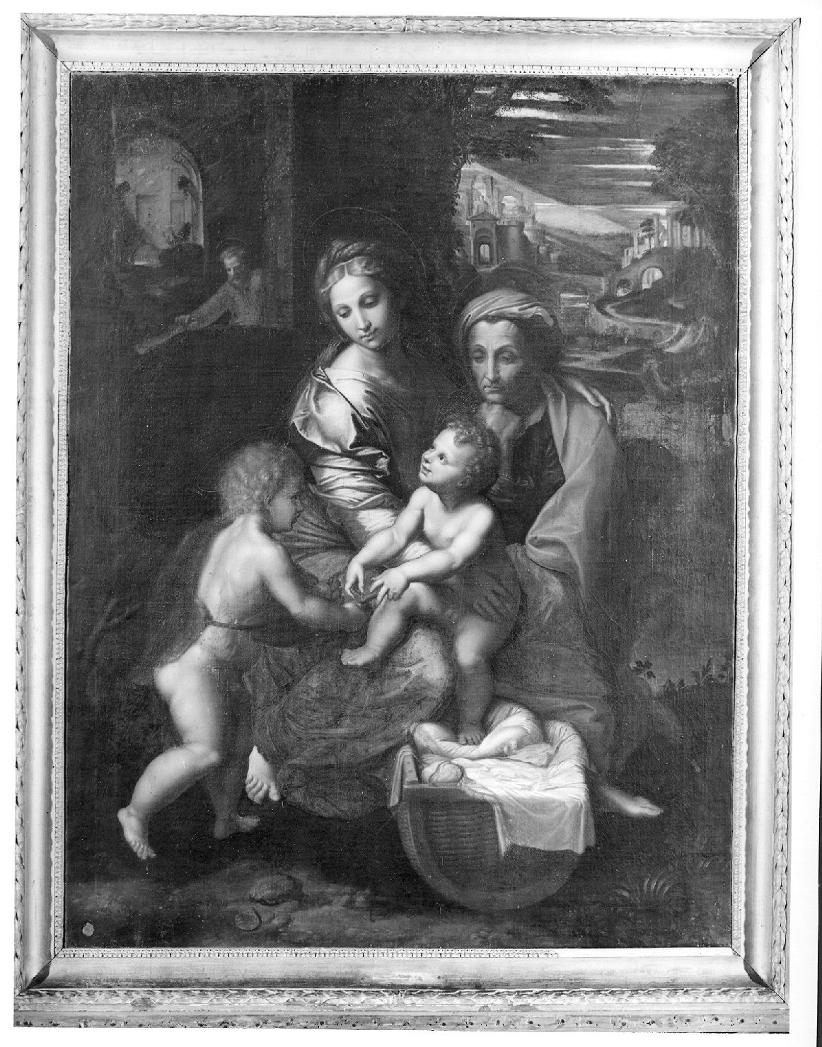 Sacra Famiglia (dipinto, opera isolata) - ambito veneto (sec. XVI)