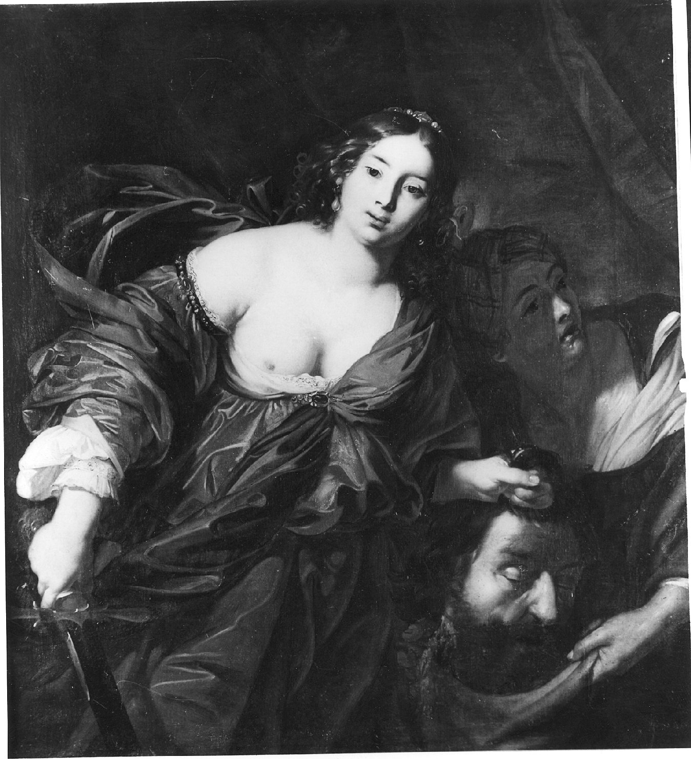 Giuditta, Giuditta con la testa di Oloferne e la spada (dipinto, opera isolata) di Regnier Nicolas detto Renieri (secc. XVI/ XVII)