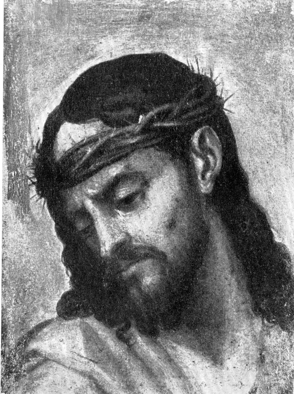 Cristo incoronato di spine, testa di Cristo incoronata di spine (dipinto, opera isolata) - ambito veneziano (seconda metà sec. XVI)