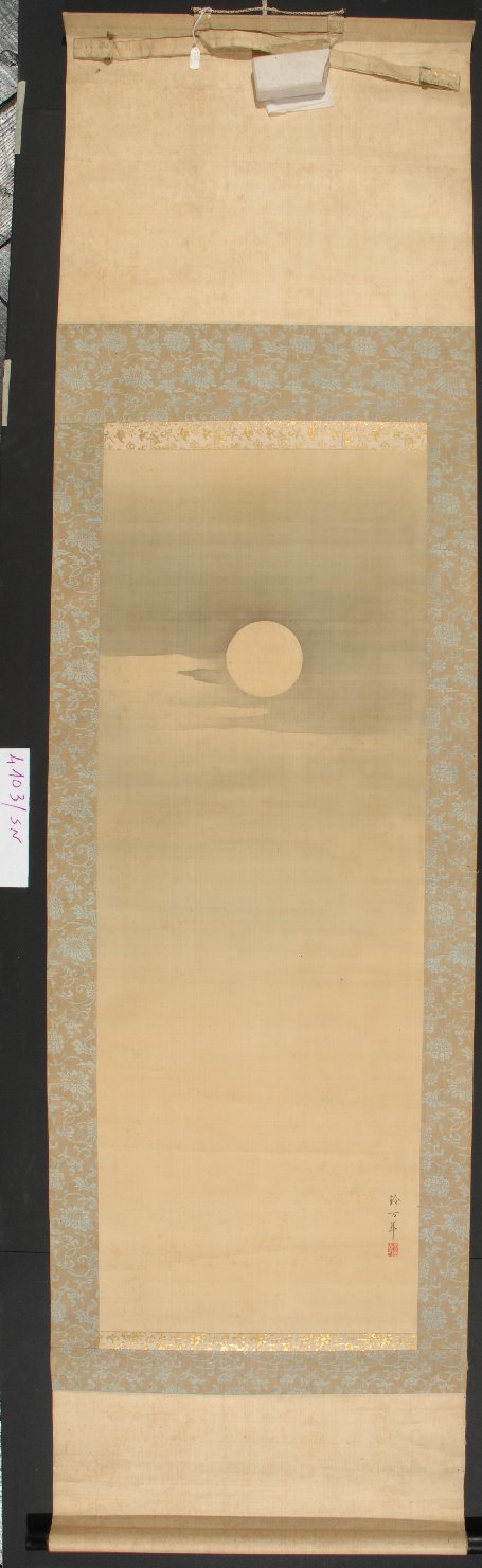 Luna piena, paesaggio notturno (dipinto) di Suzuki Hyakunen (seconda metà sec. XIX)