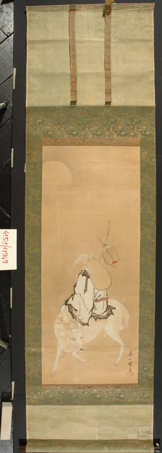 Jurôjin che contempla la luna in groppa al suo cervo, Jurojin (dipinto) di Hanabusa Iccho (primo quarto sec. XVIII)