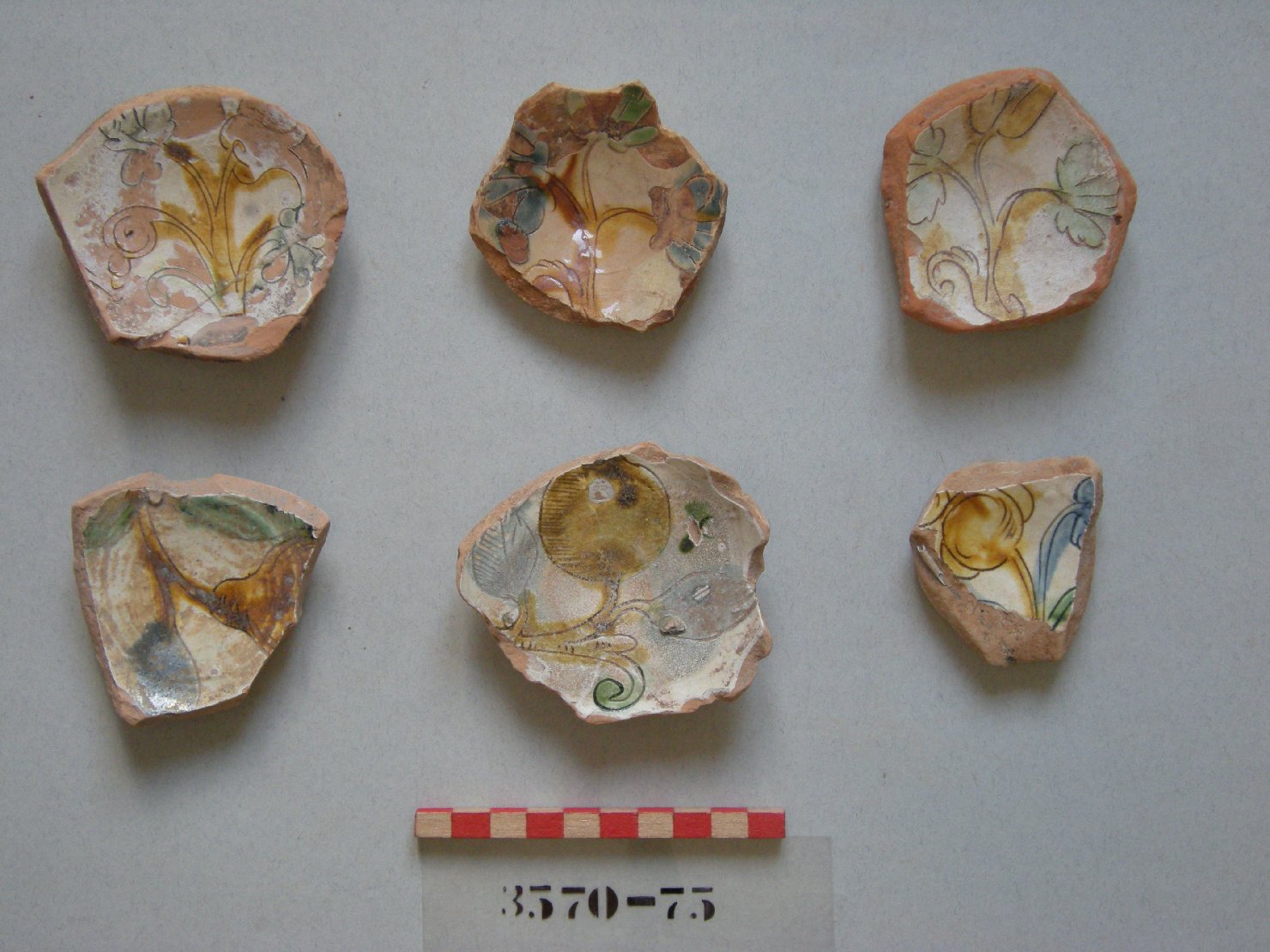 motivi decorativi vegetali (piatto, frammento) - ambito veneziano (secc. XVI/ XVII)